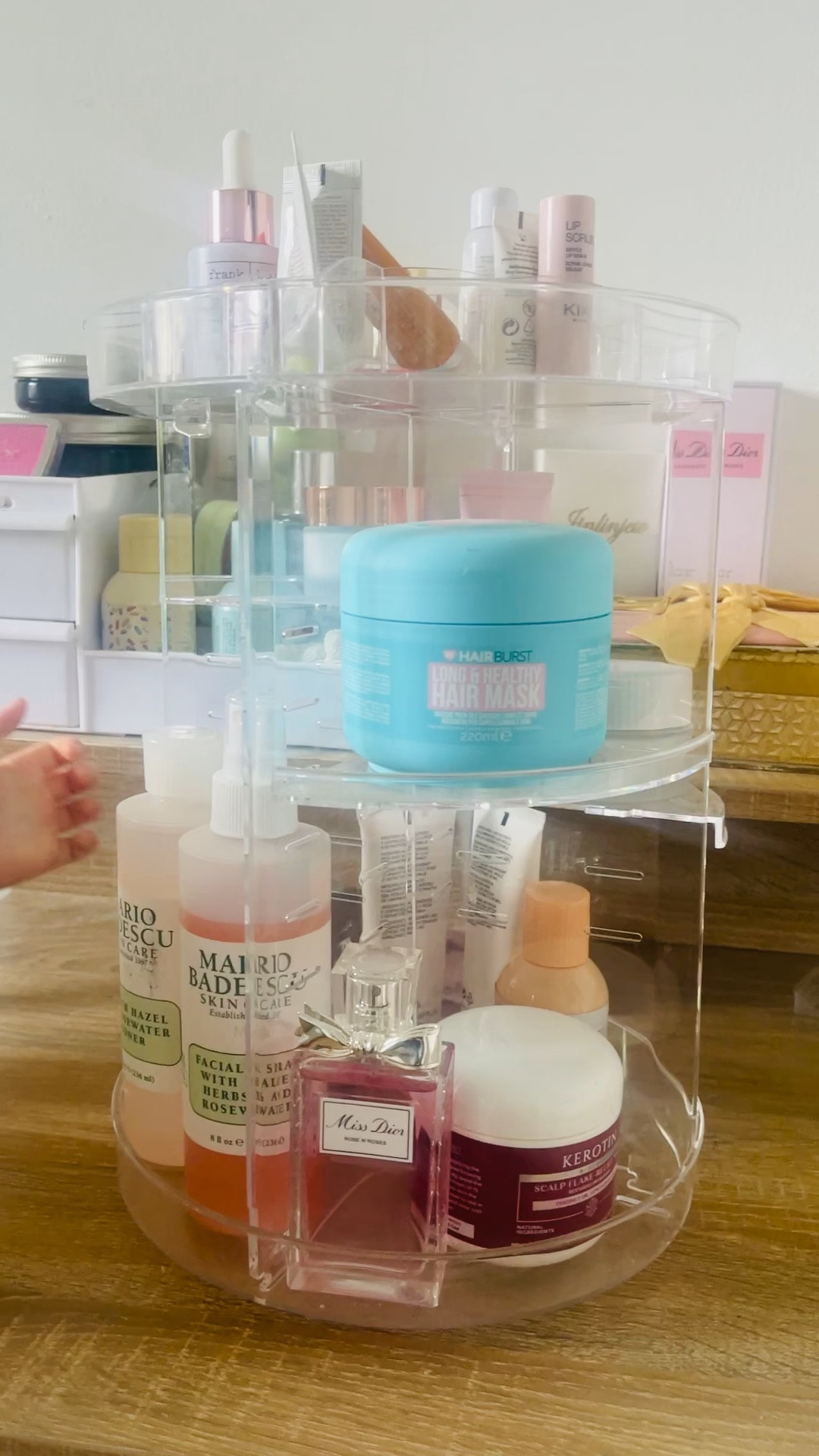 This make up rotating makeup organiser is amazing!! Fits so many items and looks so pretty 🤩 

#home #organiser #makeup #storage 

#LTKhome #LTKU #LTKFind
