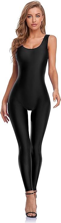 Amazon.com: Speerise Women Spandex Nylon Tank Dance Unitard Bodysuit, Black, M : Clothing, Shoes ... | Amazon (US)