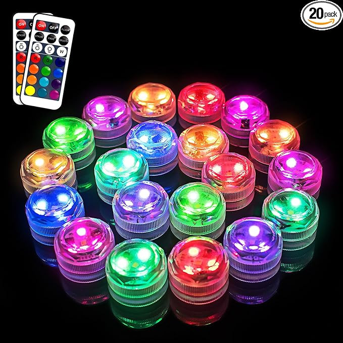 idyl light Submersible Led Lights with Remotes, Waterproof Tea Lights Candles Battery Operated RG... | Amazon (US)