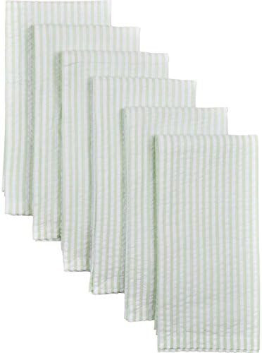 VHC Brands Farmhouse Tabletop Kitchen Chelsea Cotton Seersucker Striped Square Table Décor, Napkin S | Amazon (US)