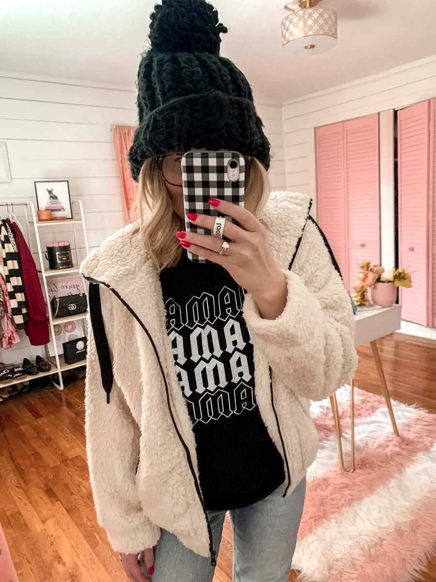 Ski Past You Sherpa Jacket | Shop Jen Miracle LLC