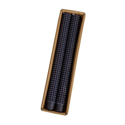 Creative Co-Op Hobnail Taper Candles in Box, Navy Blue, Set of 2 | Amazon (US)