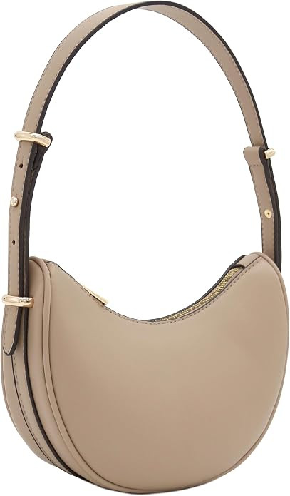Small Crescent Smooth Faux Leather Underarm Shoulder Bag | Amazon (US)