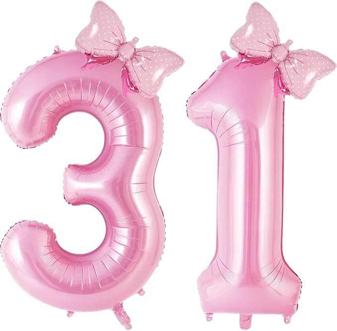 Pink Coquette Birthday Decorations 31 13 Balloon Numbers for Women, Coquette Bow Balloons Foil My... | Amazon (US)