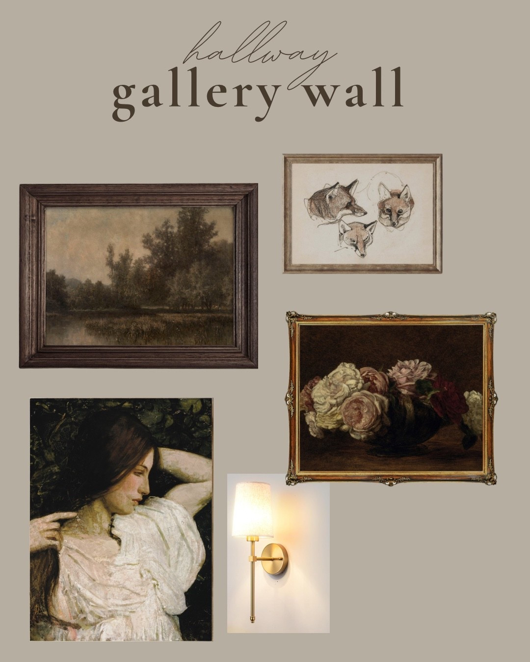 Gallery walls are so fun to put together!! This is the art for my upstairs hallway and one reason I love digital downloads is you can print whatever size you need for your choice of picture frame. 

I also got several sets of these battery operated sconces for the walls to create ambiance and add more lighting since it’s a windowless space - and bonus these don’t require hardwiring! Easy and quick!!

#LTKStyleTip #LTKFindsUnder50 #LTKHome