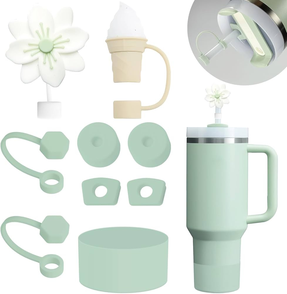 Stanley Cup Accessories Set Including 6 Pcs Silicone Spill Proof Stopper, 2 Pcs Straw Cover Cap f... | Amazon (US)