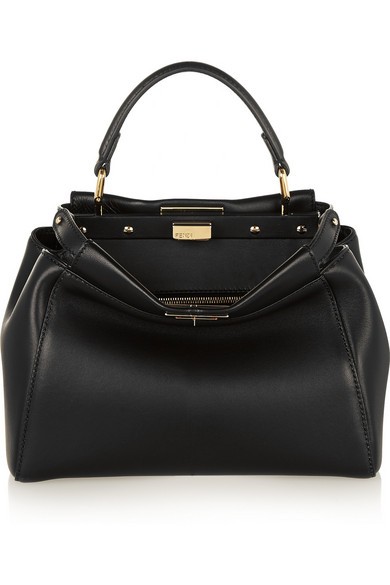 Fendi - Peekaboo Mini Leather Tote - Black | NET-A-PORTER (UK & EU)
