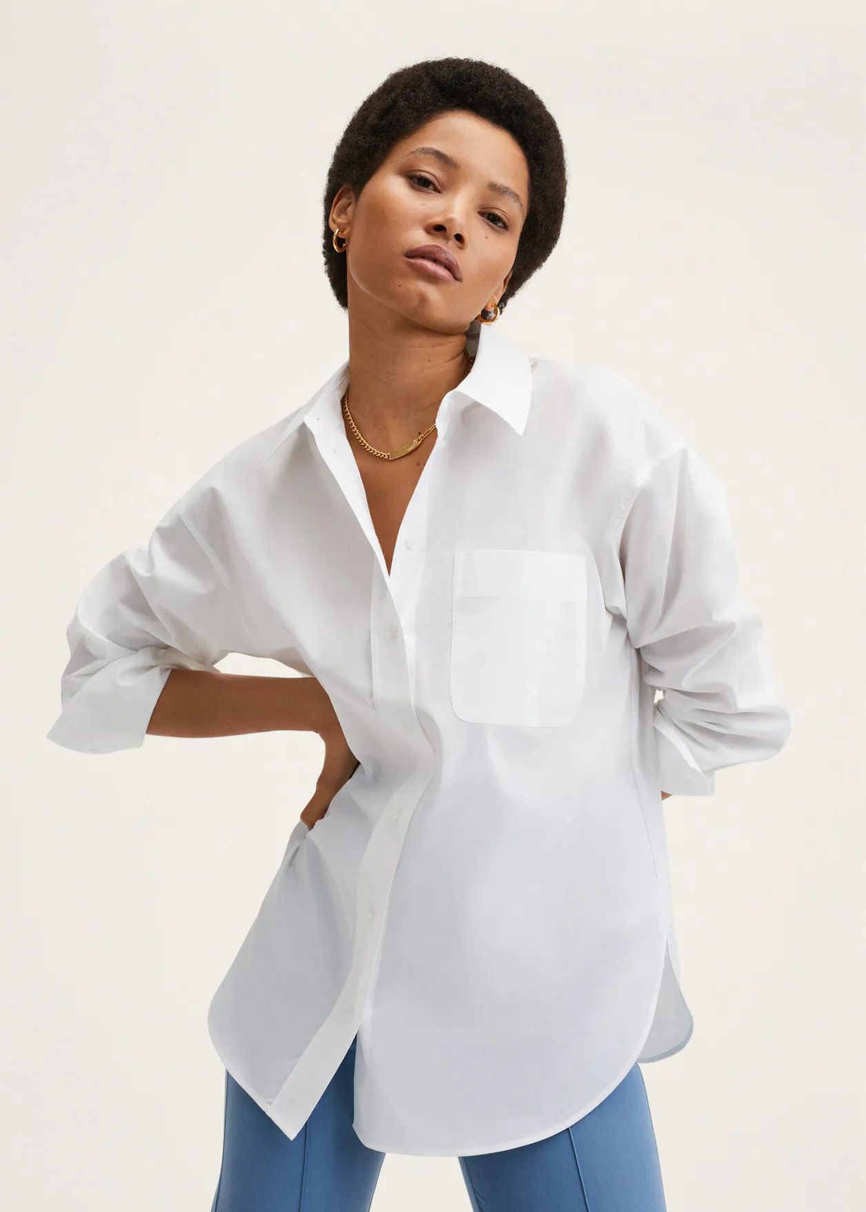 Oversize cotton shirt | MANGO (US)