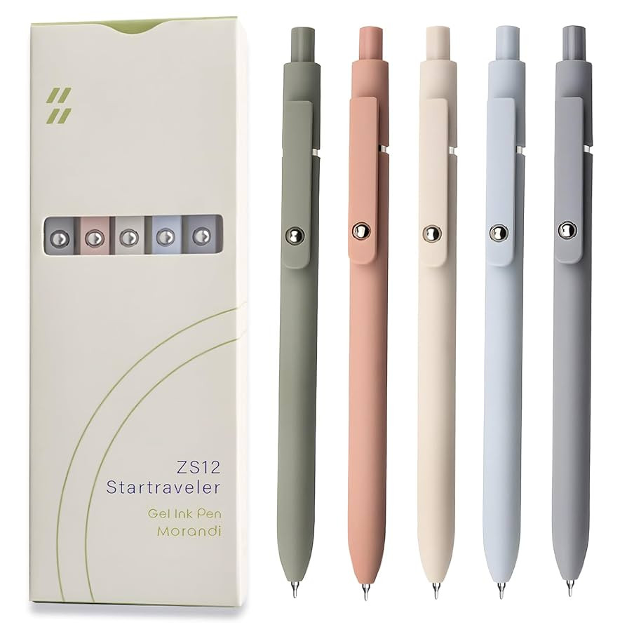 Gel Pens, 5 Pcs 0.5mm Black Ink Pens Fine Point Smooth Writing Pens, High-End Series Pens for Jou... | Amazon (US)