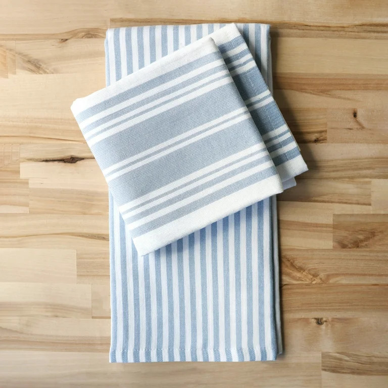 Better Homes & Gardens 2 Piece Culinary Kitchen Towel, Blue Linen | Walmart (US)