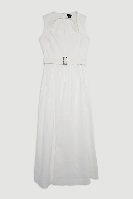 Scoop Neck Jersey Cotton Mix Maxi Dress | Karen Millen UK + IE + DE + NL