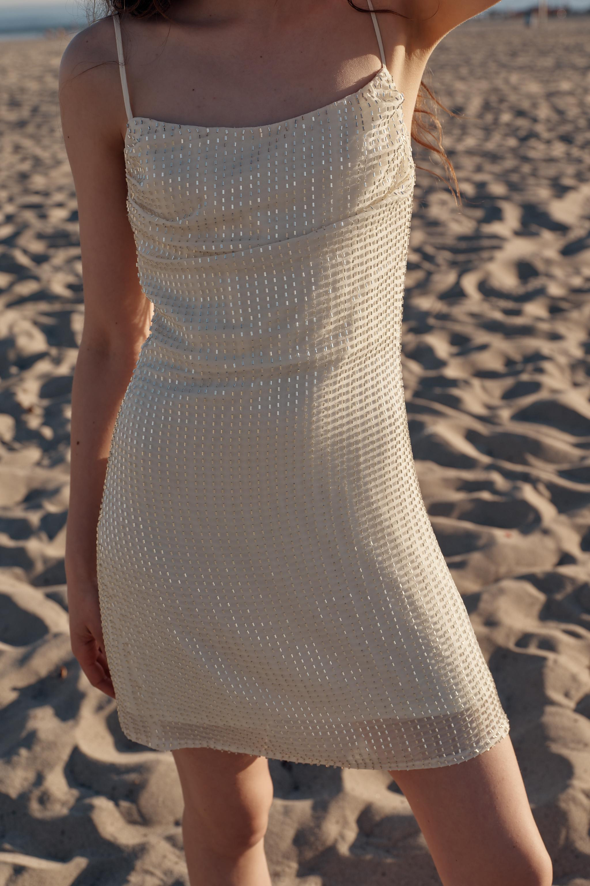 SHINY DRAPED MINI DRESS | Zara Canada