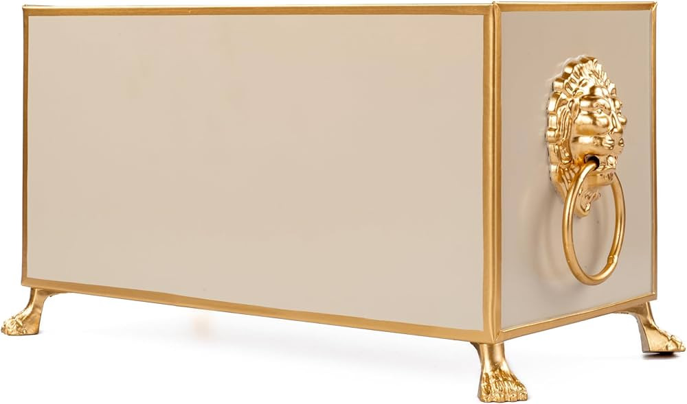 Jaye's Studio Decorative Planter and Cachepot, Rectangular, Gold Trim & Finish, Lion’s Head, Ha... | Amazon (US)