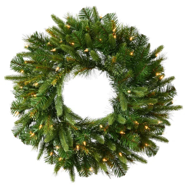 Pre-Lit Mixed Cashmere Pine Artificial Christmas Wreath | Wayfair North America