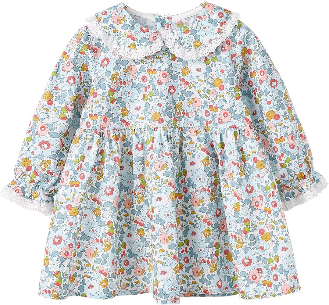 pureborn Baby Toddler Girl Dress Short and Long Sleeve Cotton Playwear Dresses 0-5T | Amazon (US)
