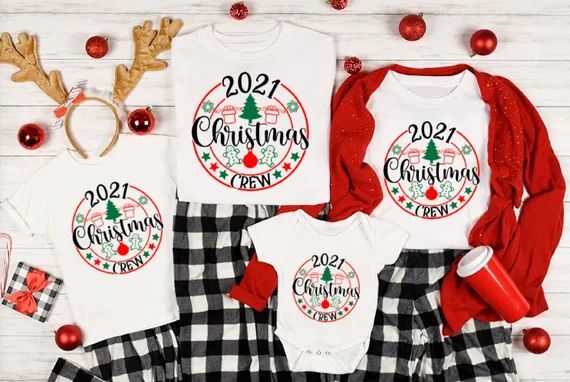 Personalized Family Christmas Pajama Shirts, Matching Christmas Holiday Pajamas, Personalized Gif... | Etsy (US)