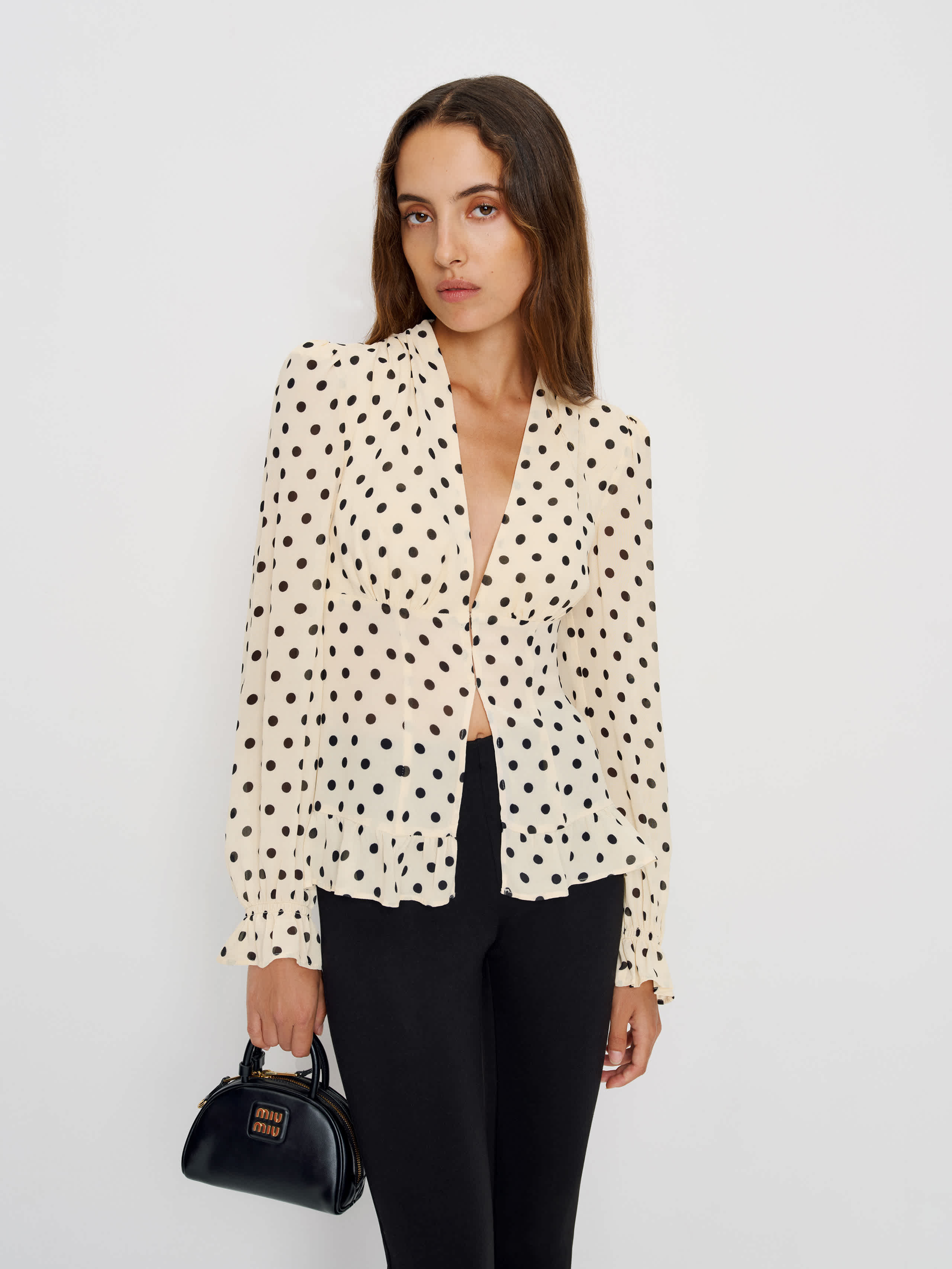 Reformation Maple Cream Blouse Ivory 10 | Reformation (Global)