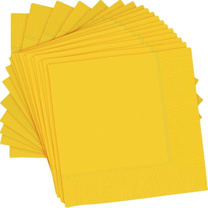 Vibrant Yellow Sunshine 2-Ply Luncheon Napkins - 6.5"x6.5" (Pack of 40) - Premium Mid Count Napki... | Amazon (US)