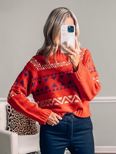 30% off sweater 
Fits true to size 
Fairisle sweater
Thanksgiving outfit idea
Christmas outfit idea 

#LTKsalealert #LTKunder50 #LTKHoliday