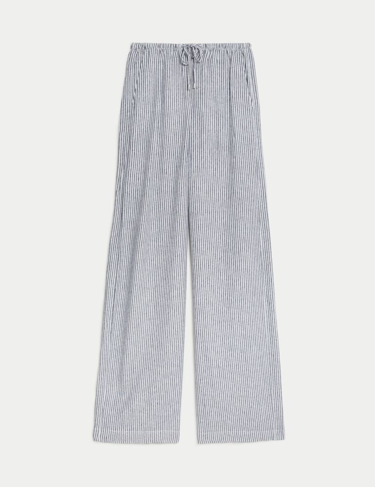Linen Blend Wide Leg Trousers | Marks & Spencer (UK)