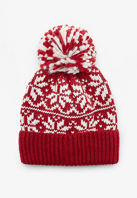 Girls Fair Isle Pom Beanie | Maurices