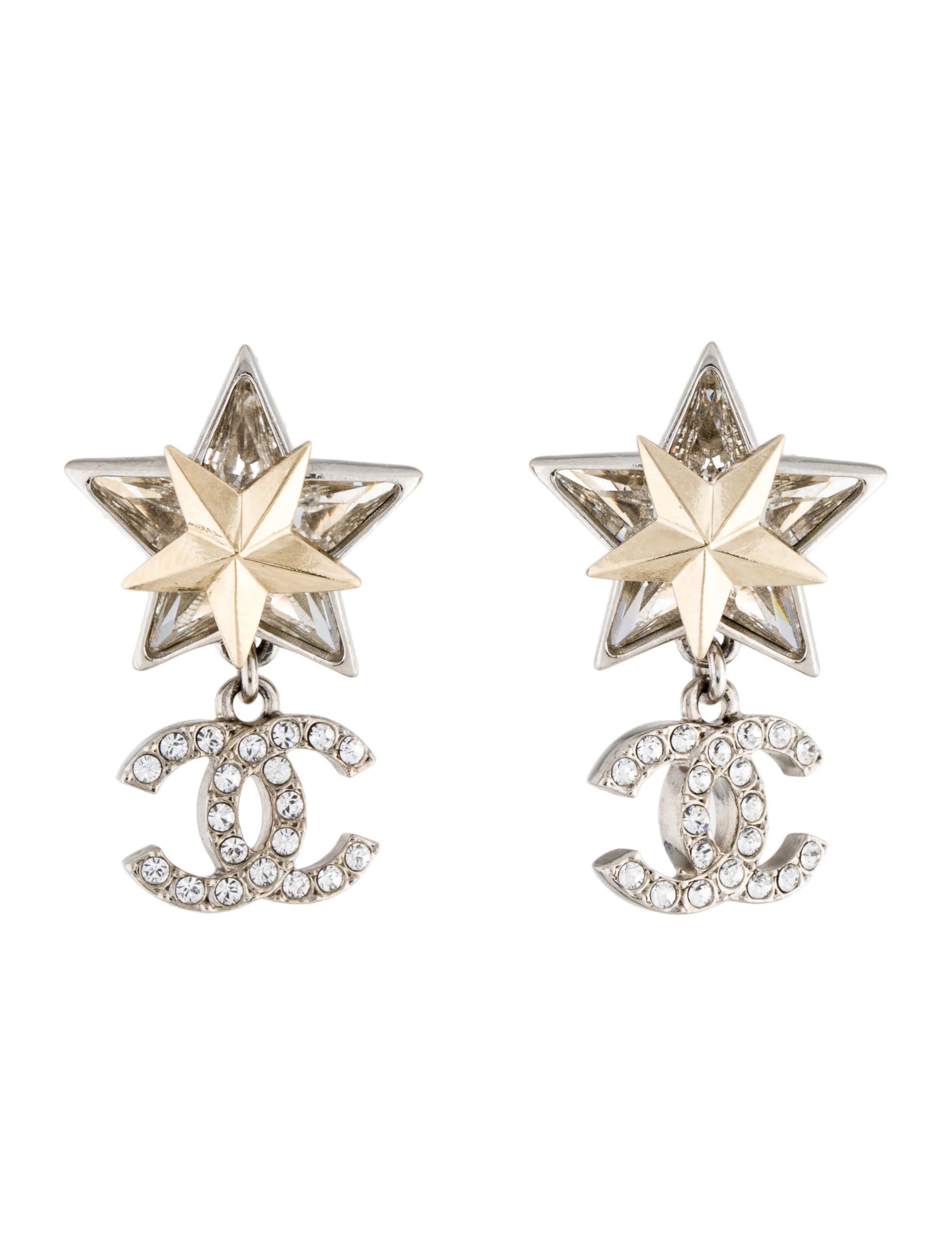 2023 CC Strass Star Drop Earrings | The RealReal