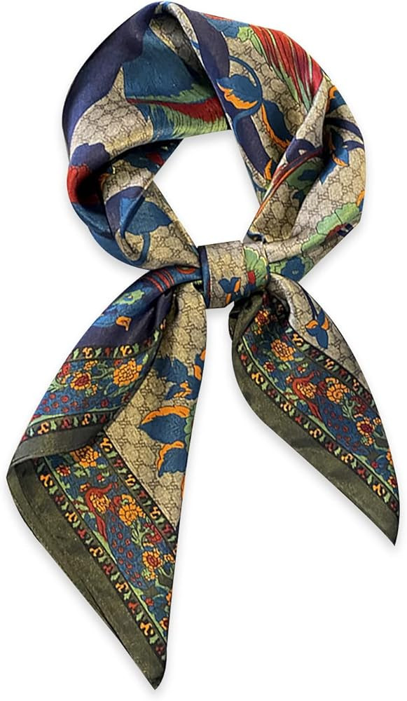 LumiSyne Silk Scarf Women Square Scarves 70\u00d770cm Colorful Flower Tree Printed Lightweight Sa... | Amazon (UK)