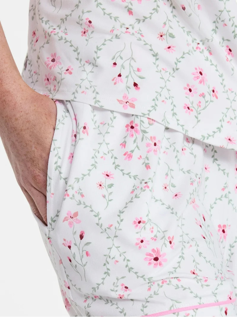 Joyspun Women’s Dreamy Soft Collection Bridal Knit Top and Shorts Pajama Set, 2-Piece, Sizes XS... | Walmart (US)