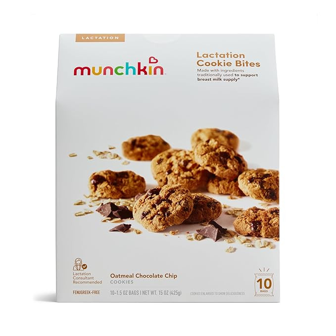 Munchkin Milkmakers Lactation Cookie Bites, Oatmeal Chocolate Chip, 10 Ct | Amazon (US)