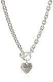 GUESS Women's Toggle Logo Charm Necklace, Silver, One Size | Amazon (US)