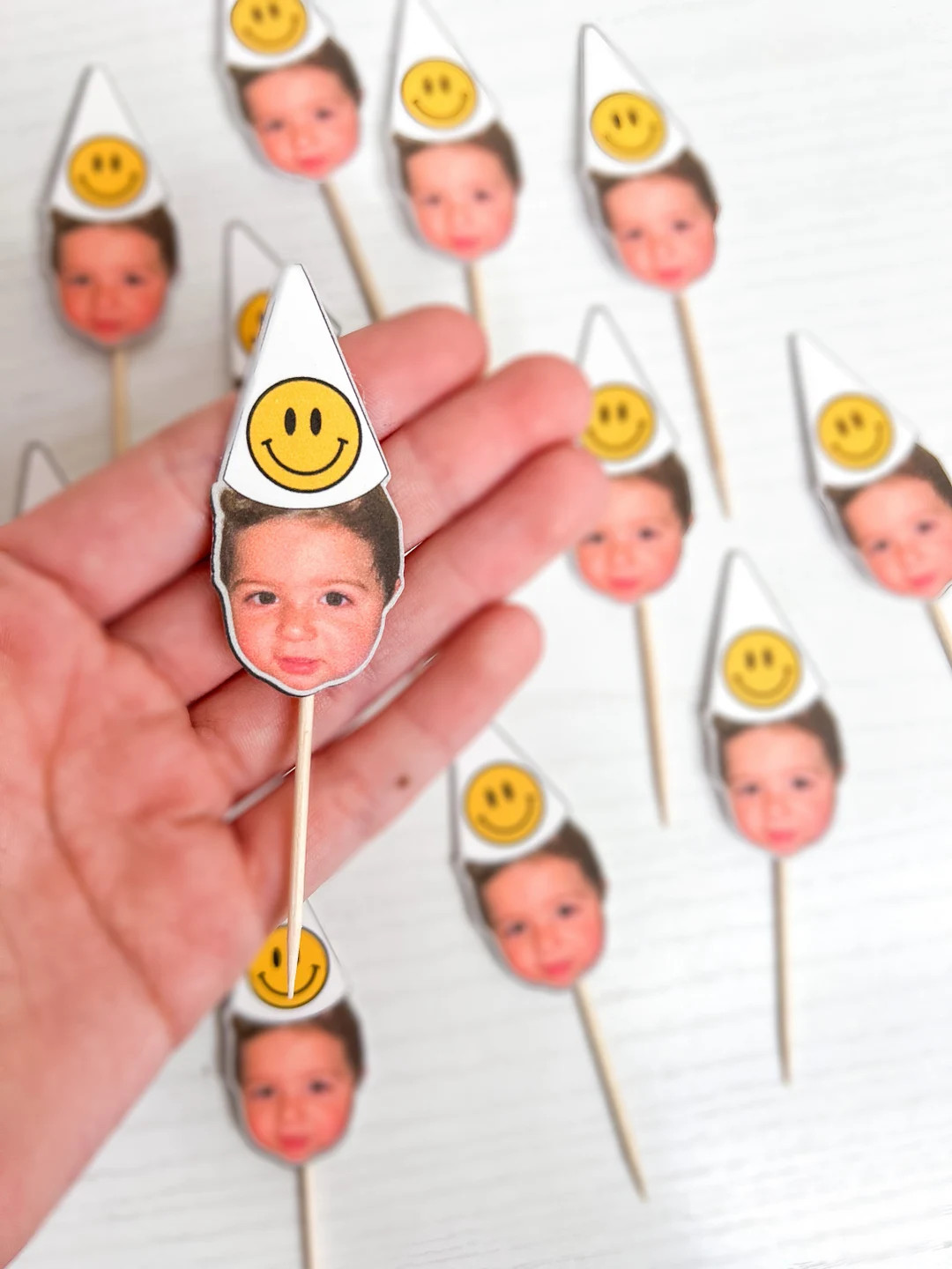 One Happy Dude Toppers |Mini Cupcake Toppers | Photohead | Smiley | First Birthday | Cupcake Topp... | Etsy (US)