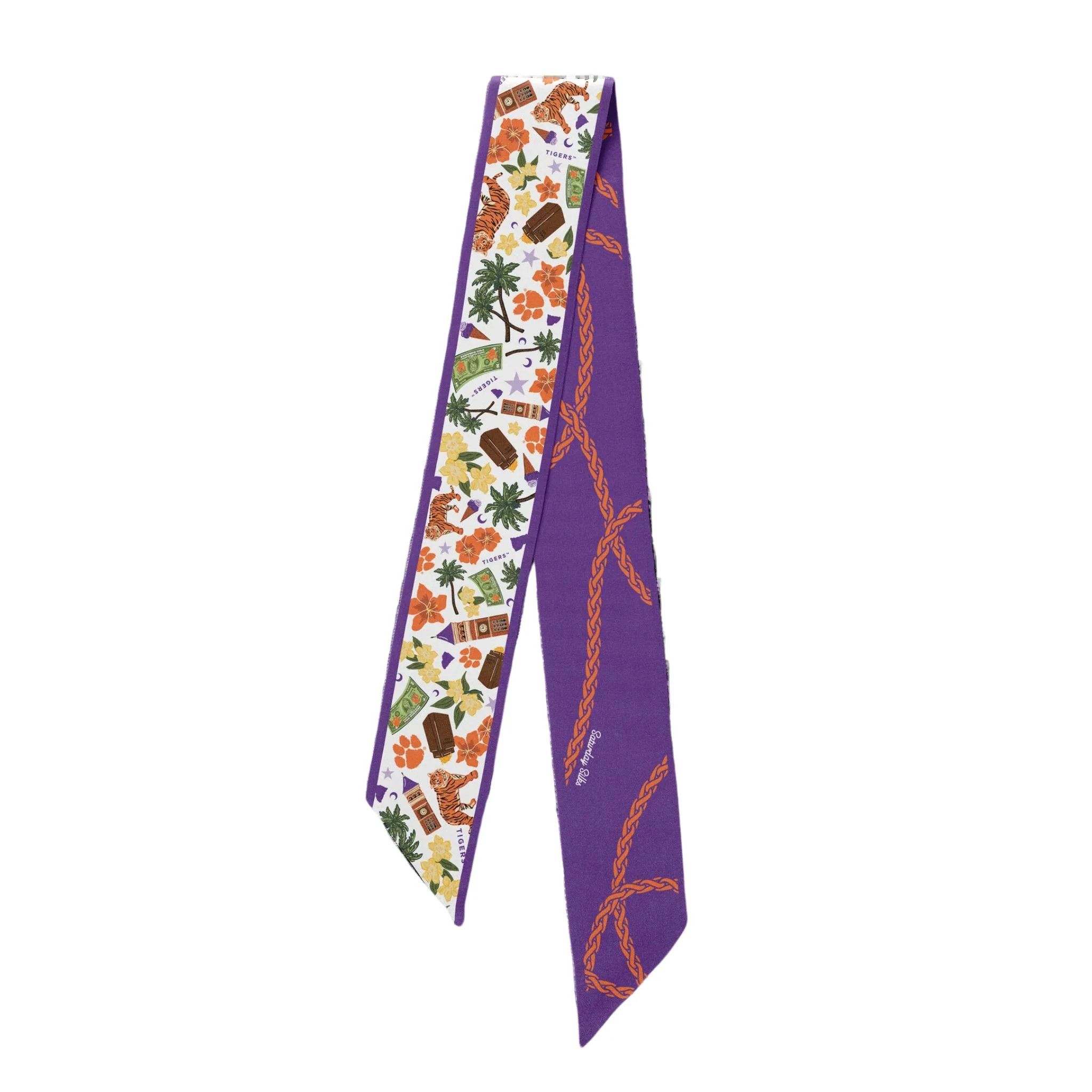 Saturday Silks - Clemson Tigers Skinny Scarf | Christina Greene LLC