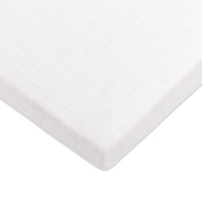 Babyletto All-Stages Midi Crib Sheet in GOTS Certified Organic Muslin Cotton - Plain White | Target