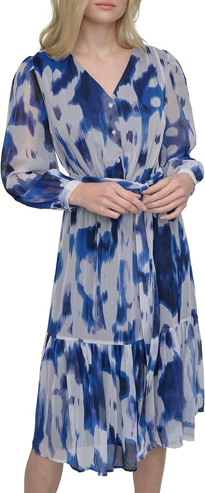 DKNY Women's Dress, Blue Multi, 2 at Amazon Women\u2019s Clothing store | Amazon (US)