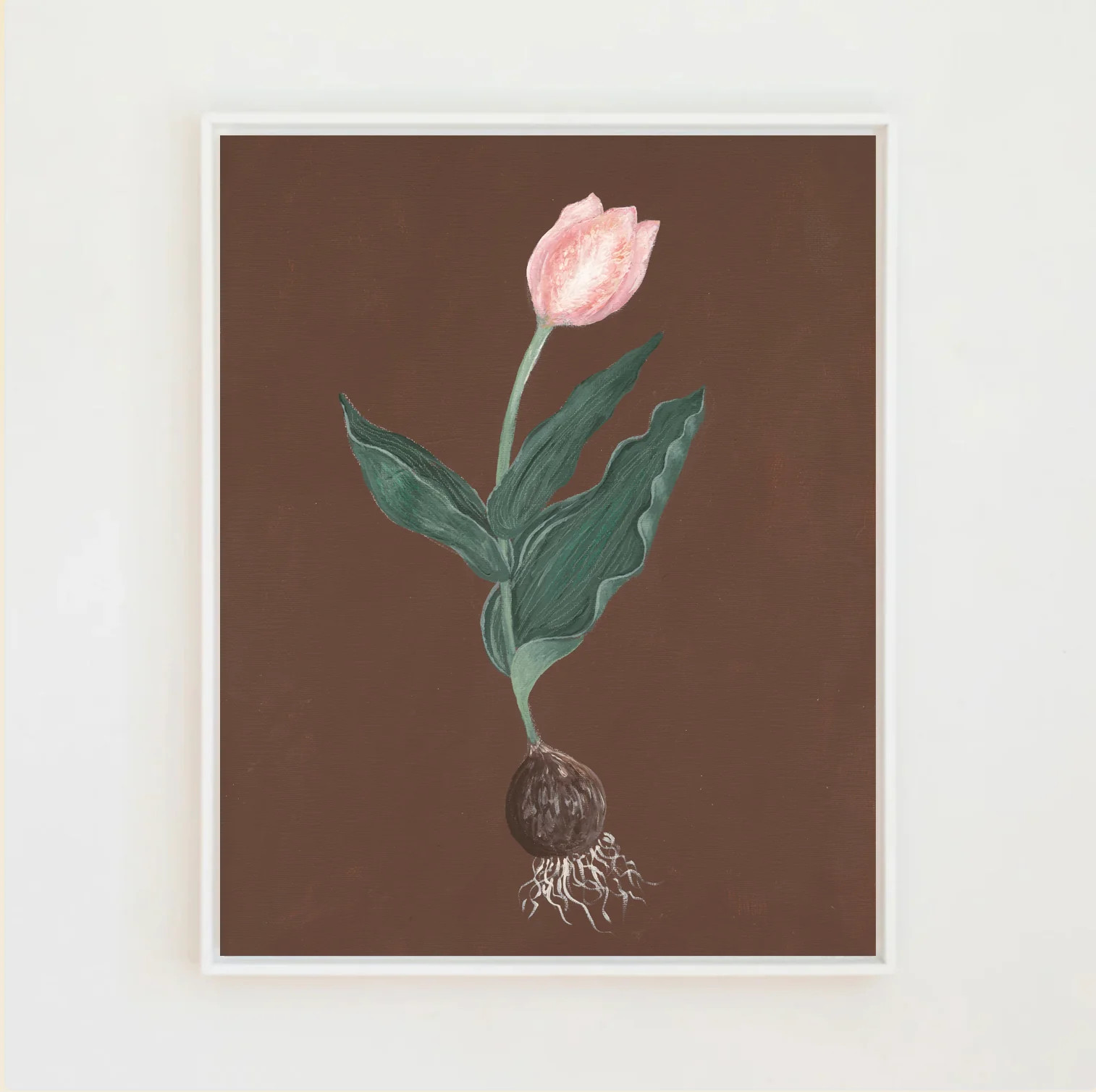 Pink Tulip Botanical Canvas Wall Art | Lindsay Letters, LLC