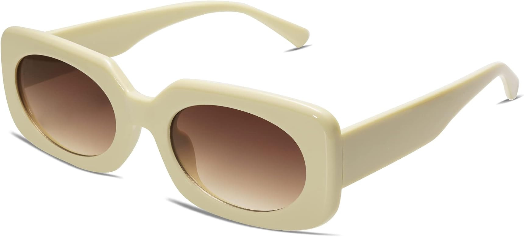 Rectangle Sunglasses for Women Retro Trendy Fashion Glasses Oval Lenses Narrow Thin Square Frame ... | Amazon (US)