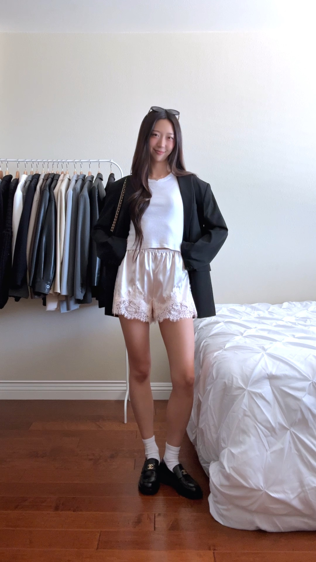 obsessed with satin shorts right now 😍

#LTKgrwm #LTKPetite #LTKootd