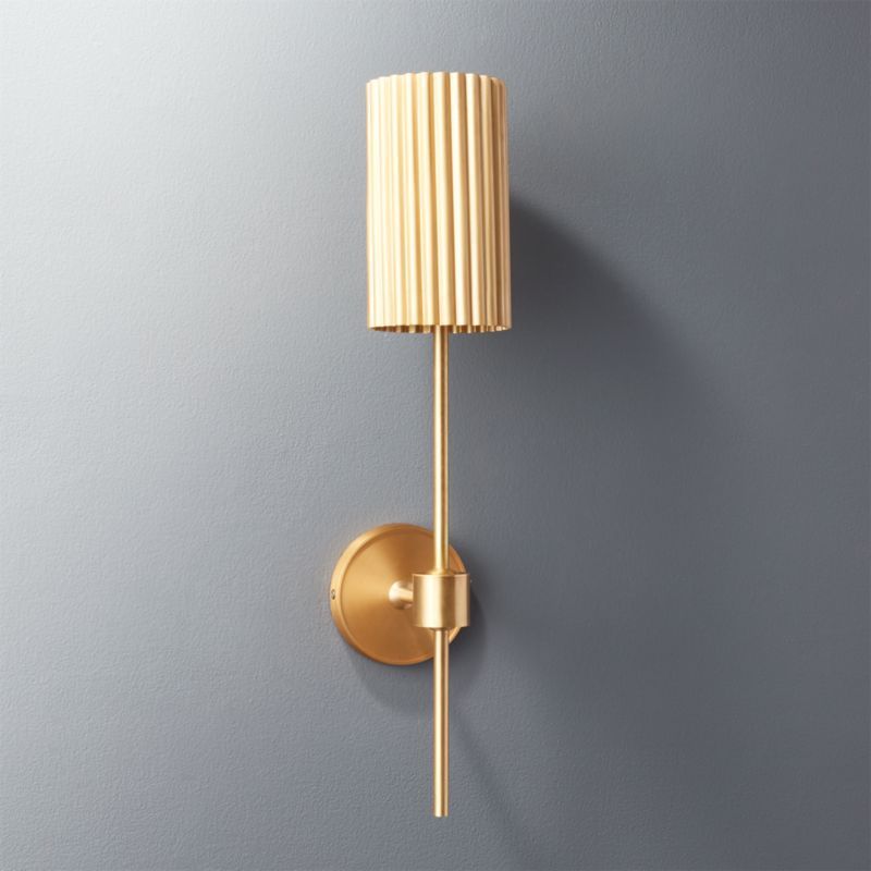 Fluted Gold Wall Sconce + Reviews | CB2 | CB2