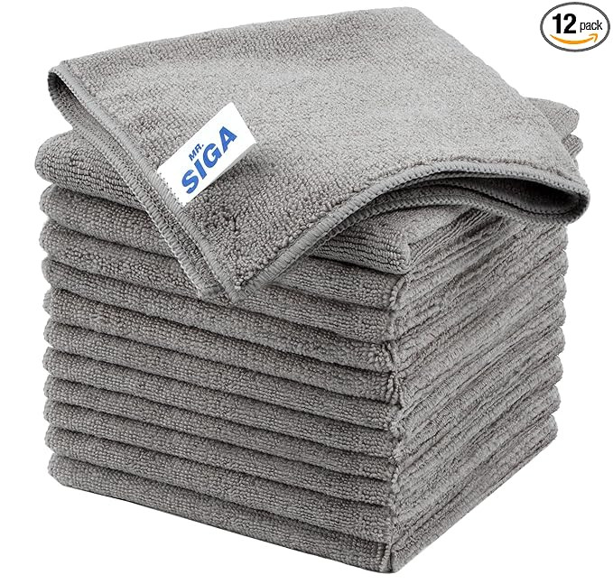 MR.SIGA Microfiber Cleaning Cloth, All-Purpose Microfiber Towels, Streak Free Cleaning Rags, Pack... | Amazon (US)