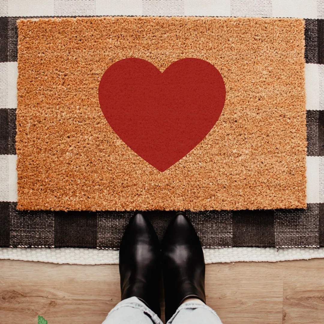 Heart Doormat, Cute Doormat, Valentine's Day Decor, Welcome Mat, Love, Outdoor Rug, Valentine's D... | Etsy (US)