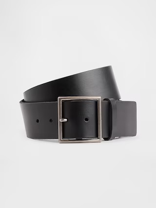 Leather Square-Buckle Belt | Gap (US)