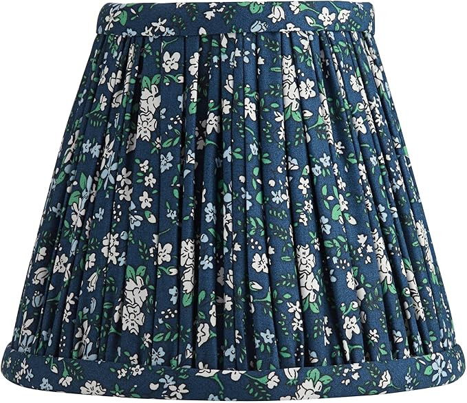 Springcrest Nelle Blue and Green Floral Cottage Core Pleated Shade 3.5x6x5 (Clip-On) - Springcres... | Amazon (US)