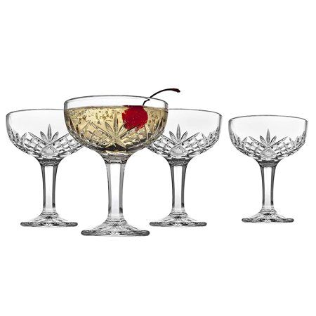 Godinger Champagne Coupe Barware Glasses - Set of 4, Dublin Crystal Collection | Walmart (US)