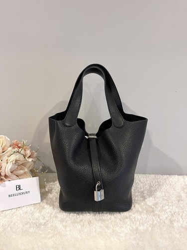 1000% AUTH!!! ? HERMES PICOTIN 22 ? P22 NUIT BLACK STAMP A PHW TOTE BAG  | eBay | eBay AU