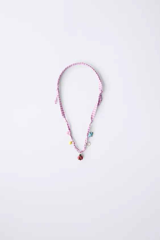 GINGHAM BEAD NECKLACE | Zara US