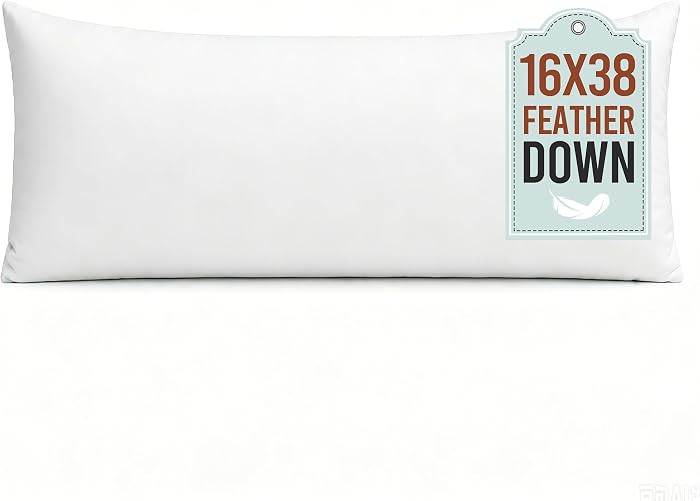 puredown\u00ae 16x38 Feather Down Pillow Insert, Set of 1 Large Lumbar Pillow Inserts for or Bed ... | Amazon (US)