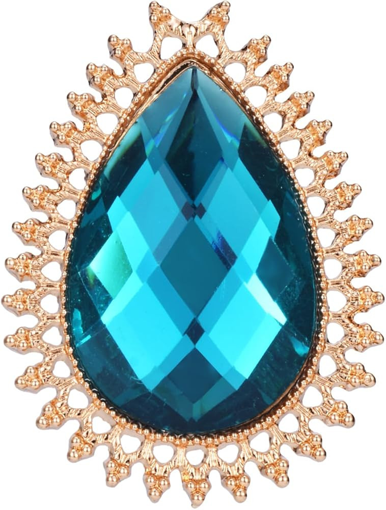 RareLove Vintage Blue Rhinestone Alloy Metal Teardrop Brooch For Women | Amazon (US)