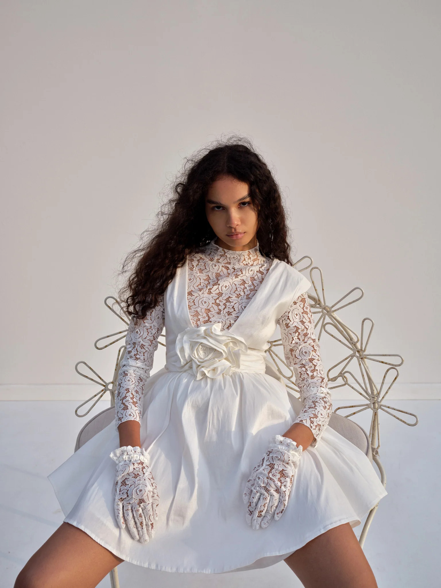 Rose Mini Dress — White | For Love & Lemons