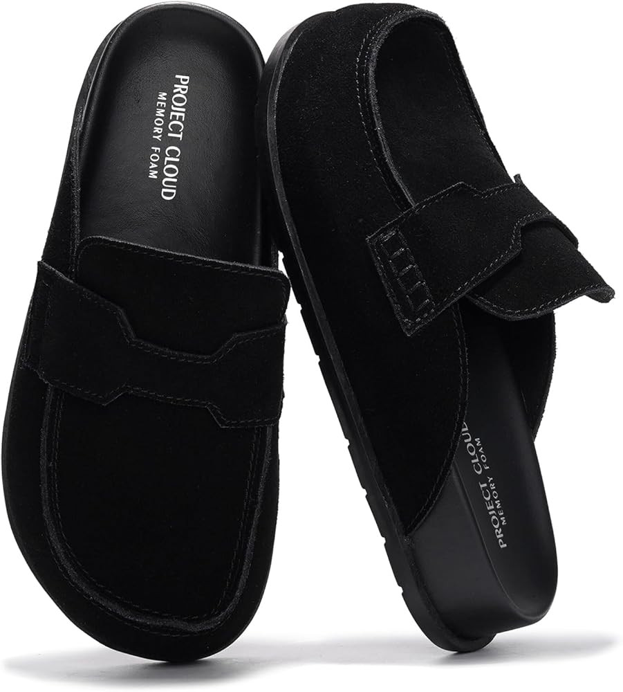 Project Cloud Genuine Suede Womens Clogs - Memory Foam Arch Support Women Shoes, Non Slip Sole Cl... | Amazon (US)