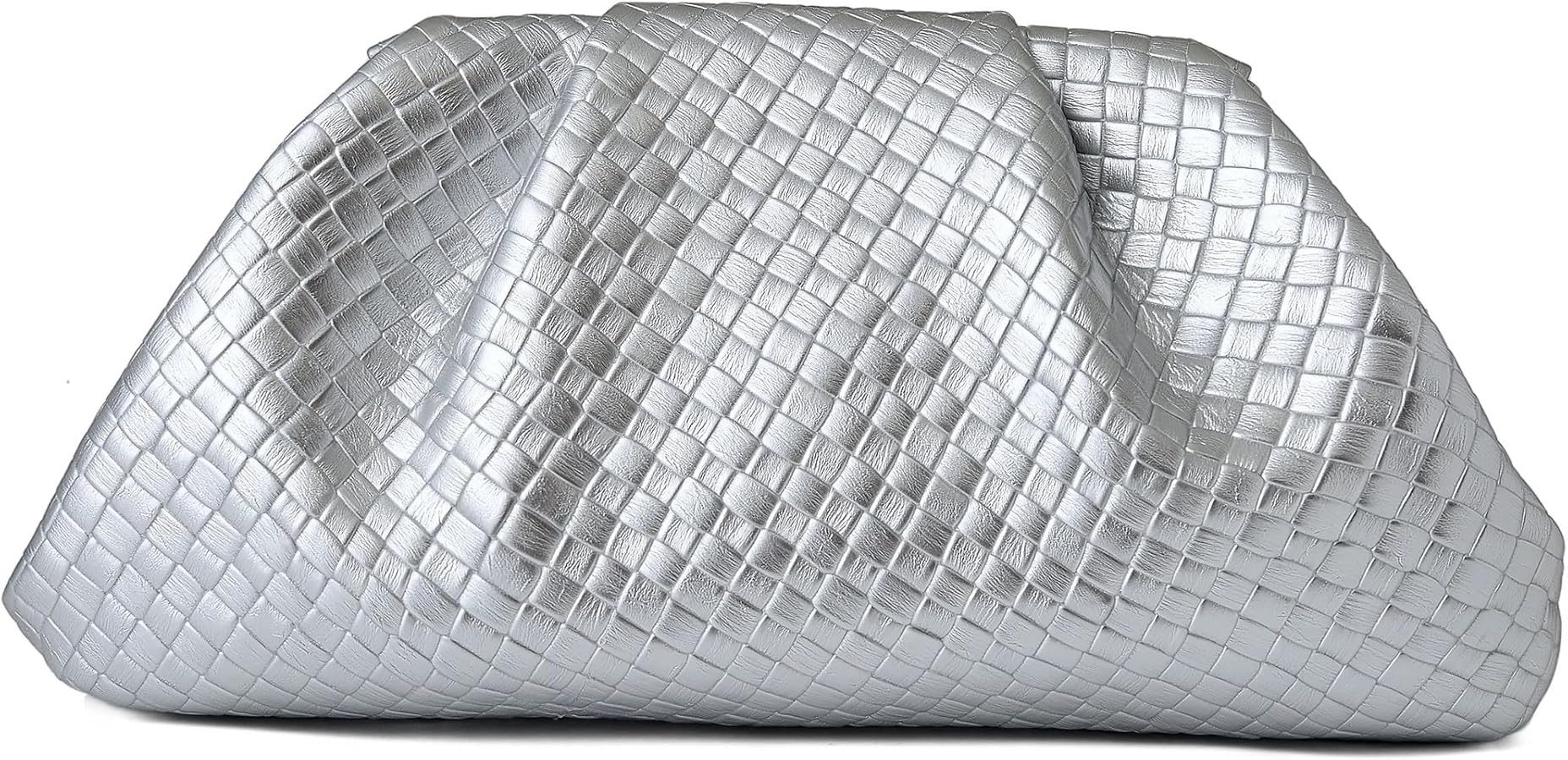 Women's Woven Evening Bag Ruched Dumpling Clutch Purse Detachable Chain Crossbody Bag | Amazon (US)